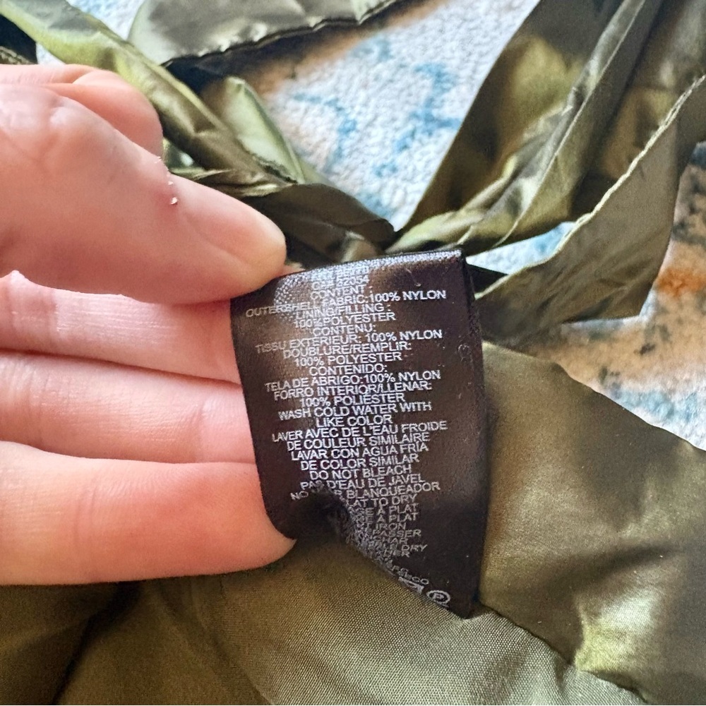 Anthropologie Pilcro Packable Puffer Vest Tie Sides Olive Green OS Spring Travel - Picture 8 of 9